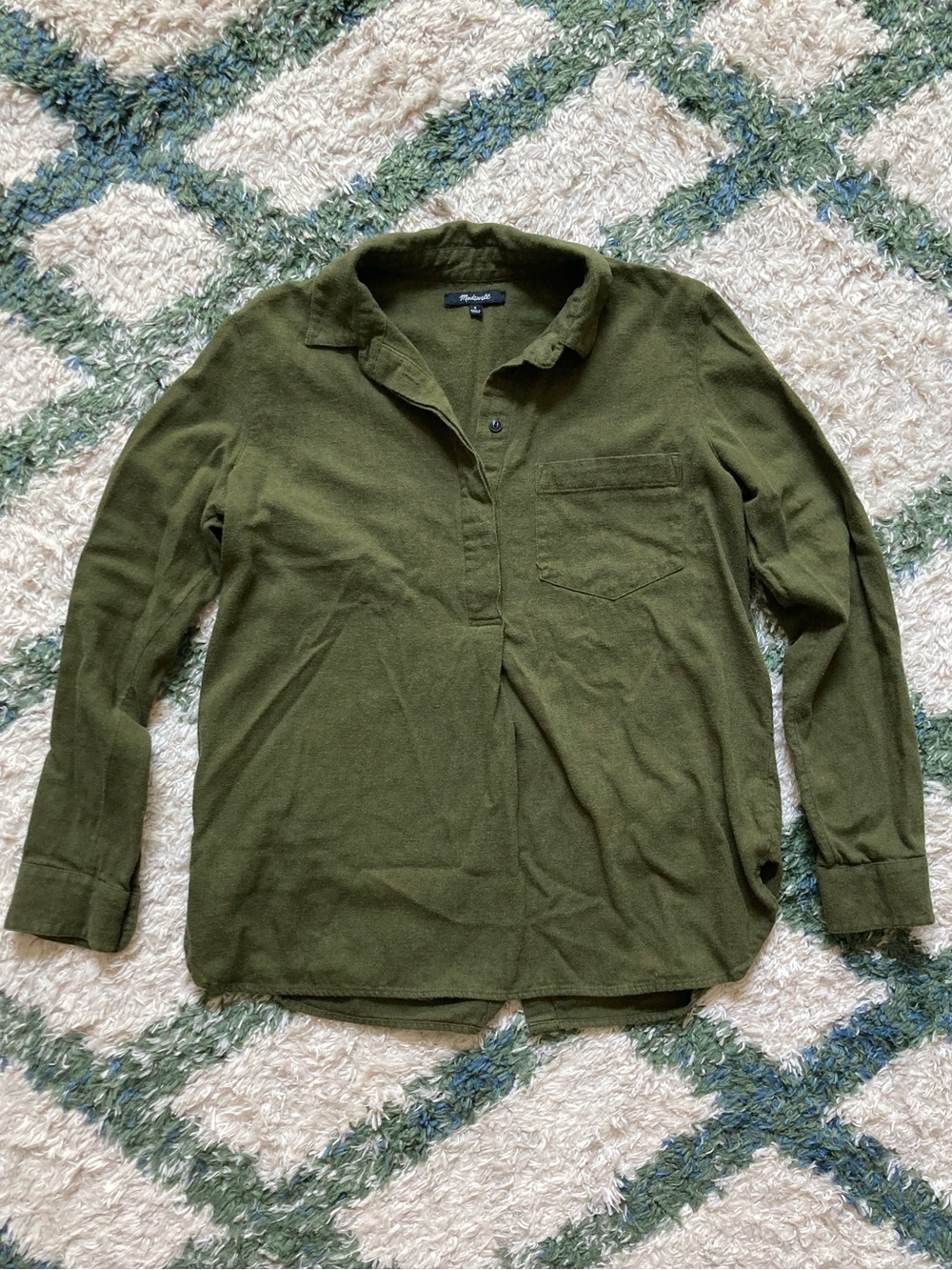 Madewell Olive Green Long-Sleeve Tunic Top